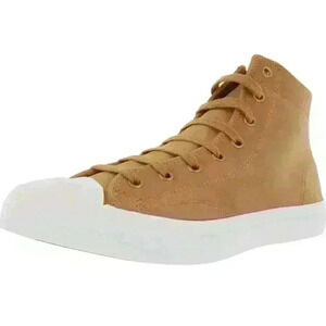 Converse Jack Purcell Leather Mid Sneakers (5 mens 6.5 womenUS, Raw Sugar/White)
